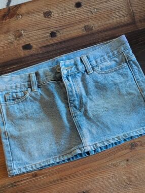 Light Blue Denim Mini Skirt - Women's Casual Denim Skirt
